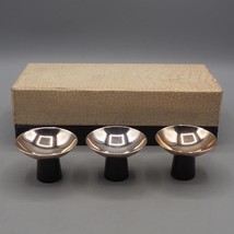 Vintage Set of 3 Silverplate Miniature Bowls Plastic Base made in Japan - £22.67 GBP