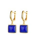 Lapis Lazuli Earrings for Women Square Earrings Gold-Plated Sterling Silver - $161.38 CAD