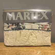 MARTEX Full Flat Sheet Cream Floral Ruffle No-Iron Percale Cotton Blend ... - €21,24 EUR