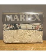 MARTEX Full Flat Sheet Cream Floral Ruffle No-Iron Percale Cotton Blend ... - €21,24 EUR