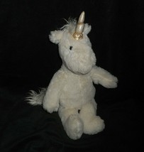 12&quot; Pottery Barn Kids White Baby Unicorn Stuffed Animal Plush Toy Lovey Pbk - £26.57 GBP