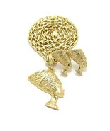 Women&#39;s Gold-Plated Egyptian Queen Nefertiti Necklace &amp; Pierced Earring Set - $327.09 MXN