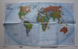 Folding Map The World Satelite Map National Geographic 2015 - $4.99