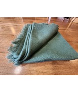 7 Vintage Green Woven Woolen Napkins Color Great For Crafting Or Sewing ... - $8.00