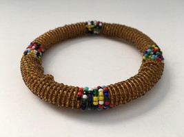 Maasai Beaded Bangle Bracelet African Handmade From Kenya - $8.75