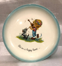 GiGi Collector Plate Put On A Happy Heart Girl Scotty Dog Violin Vintage 1972 - £8.18 GBP