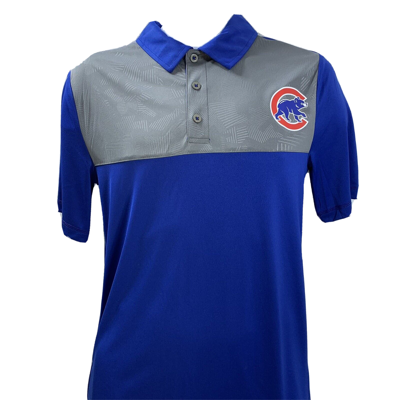 Primary image for Chicago Cubs Baseball Collar Polo Shirt Blue Gray Mens Size S Majestic MLB NEW