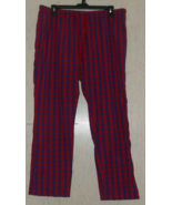 NEW MENS EMBASSY RED &amp; ROYAL BLUE PLAID PAJAMA / LOUNGE PANTS  SIZE 2XL - $34.46 CAD