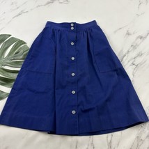 JG Hook Womens Vintage 90s Skirt Size 10 Blue Button Front Pockets A-Line - $27.71