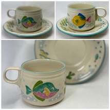 Studio Nova Barrier Reef Y2310 4 Coffee Cups &amp; Saucers Tropical Fish Sea... - £31.13 GBP