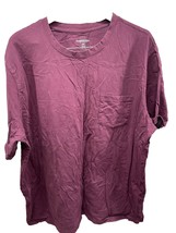 Men Harbor Bay Short Sleeve T Shirt Burgundy Cotton 3XL Lightweight - £8.18 GBP
