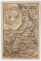 1911 Antique Map Of Vicinity Of Castellammare Calatafimi Segesta Sicily Italy - £17.64 GBP