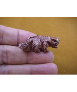 Y-LIZ-IG-19) RED tan IGUANA LIZARD carving SOAPSTONE Peru FIGURINE stone... - $12.33 CAD