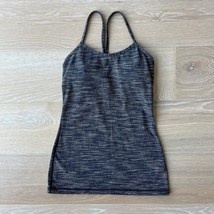 Lululemon Power Y Tank Luon Wee Are From Space Black Cashew sz 4 - $646.89 MXN