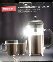 Bodum Caffettiera French Press Coffee Maker, 8 Cup, 1 Liter, 34oz with 2 Glas... - £18.98 GBP