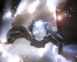  HAUNTED RING SINGING CRYSTAL CLEAR NEG DIRECTS TO DESTINY MAGICK WITCH CASSIA4 image 2
