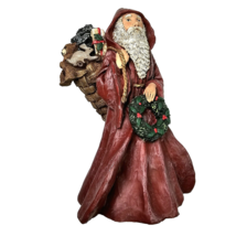 Carolyn Carpin Storybook Collection Santa Claus Figurine Wreath Sack of Toys 8&quot; - £23.97 GBP