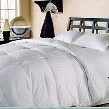 Hotel Grand Oversized 500 Thread Count Damask Stripe White Down Comforter- King. - £197.36 GBP