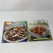 Lot of 2 Pampered Chef Spiral Bound Cookbook Casual Cooking It&#39;s Good For You - £7.88 GBP