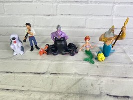 Disney The Little Mermaid Toys Figure Set Mixed Play Lot Of 7 Cake Toppers - £13.85 GBP