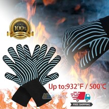 Pair Heat Resistant Silicone Bbq Gloves Cooking Grill Barbecue Kitchen Oven Mitt - £26.66 GBP