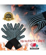 Pair Heat Resistant Silicone Bbq Gloves Cooking Grill Barbecue Kitchen O... - £26.70 GBP