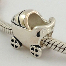Authentic Chamilia Baby Carriage Buggy Sterling Silver Bead Charm Ga-61,... - $19.94
