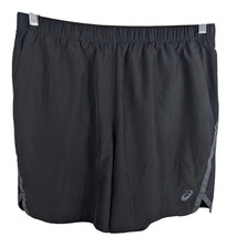 Womens Lined Running Shorts Large Asics Black Gray Stripe - £12.57 GBP