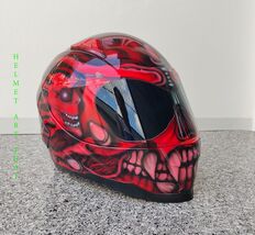 CASQUE MOTO ROUGE CUSTOM AIRBRUSHED - $325.55