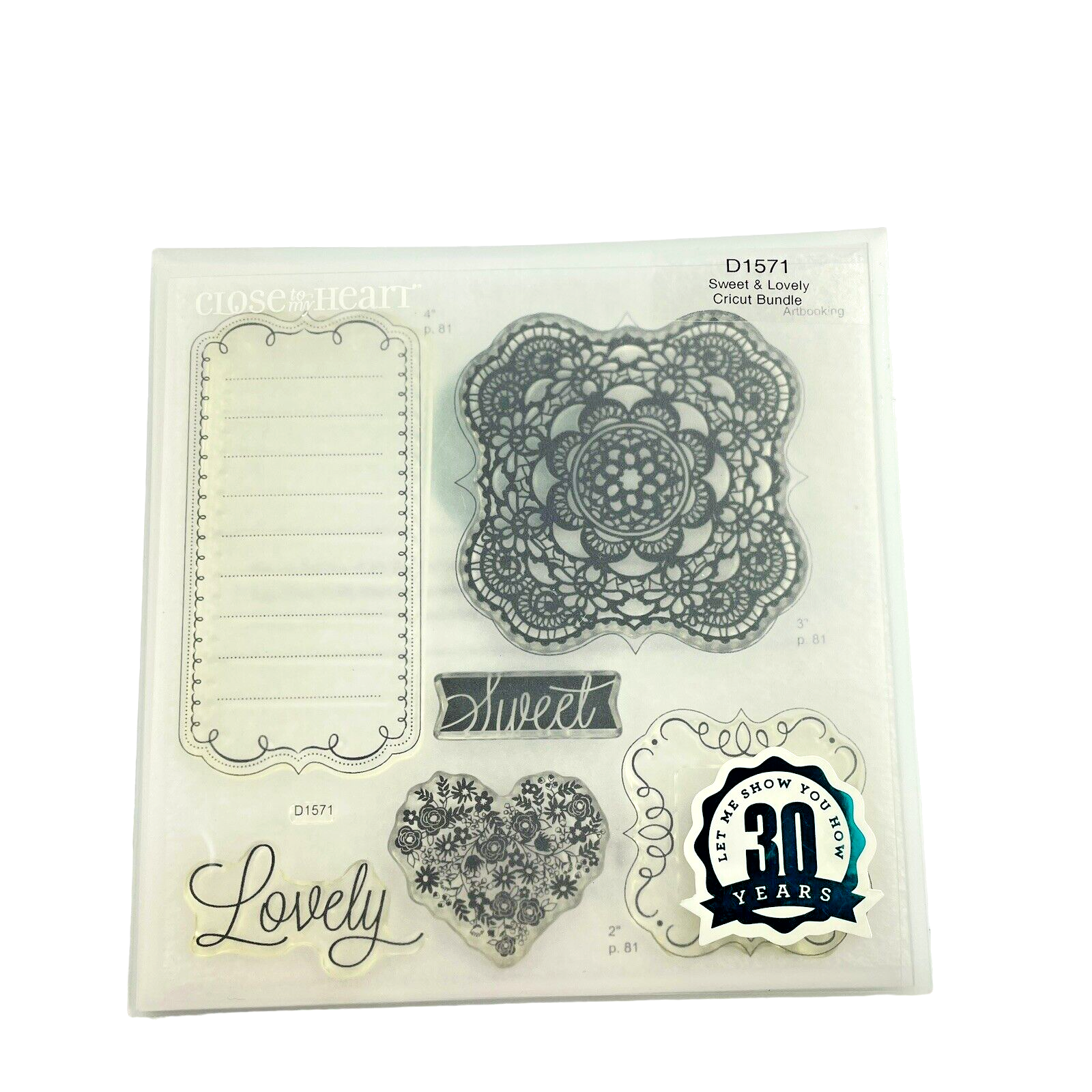 Primary image for Close To My Heart Sweet Lovely D1571 My Acrylix Stamps Cricut Bundle