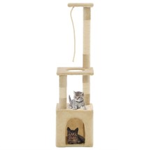 Cat Tree with Sisal Scratching Posts 109 cm Beige - £25.99 GBP