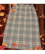 Vintage Patty Woodard Brown Plaid 100% Virgin Wool A-Line Skirt size 10. - $18.70