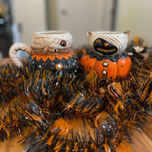 Johanna Parker Designs Ceramic Halloween Mugs Vintage Mummy Cat and Ghost Set - £23.54 GBP