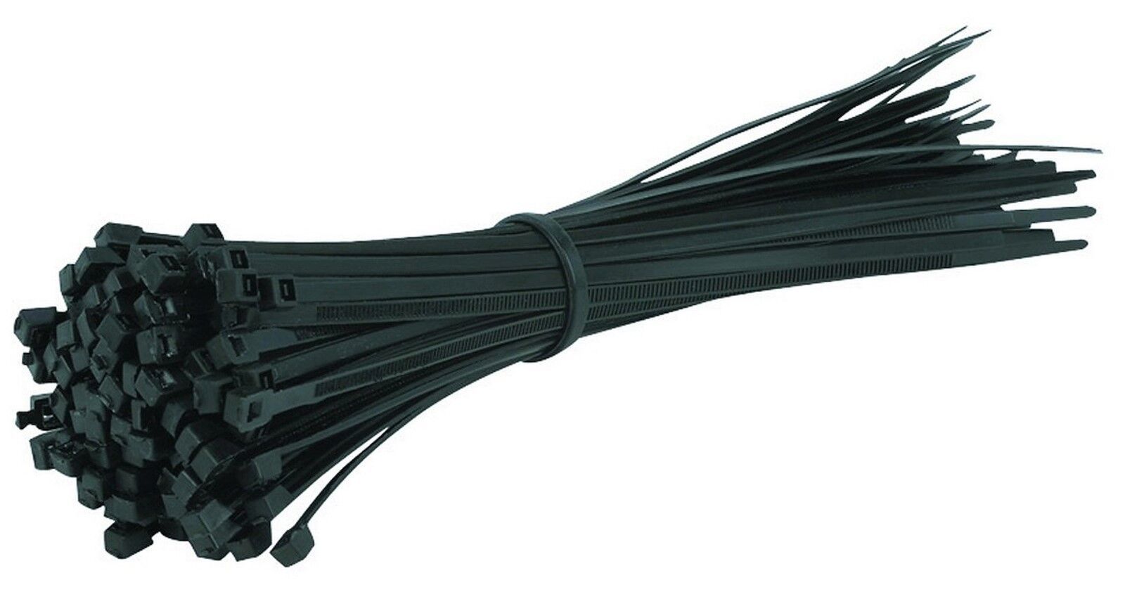 100 Black Nylon CABLE TIES 8&quot; Long x 3/16&quot; 58 pound Zip DUPONT UL66 Wire... - $17.21