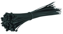 100 Black Nylon CABLE TIES 8&quot; Long x 3/16&quot; 58 pound Zip DUPONT UL66 Wire... - $16.87