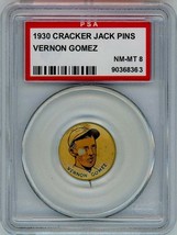 1930 Cracker Jack Pins Vernon Gomez PSA 8 P1235 - £332.46 GBP