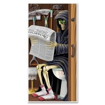 Funny Grim Reaper Toilet Bathroom Wall Door Cover Fun Halloween Party Decoration - £6.17 GBP