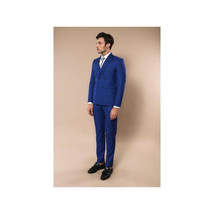 Men Double Breasted Suit WESSI by J.VALINTIN Extra Slim Fit JV5 Royal Blue New image 2