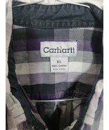 Carhartt Relaxed Fit Shirt Mens Size XL Plaid Long Sleeve Black Purple W... - $342.52 MXN