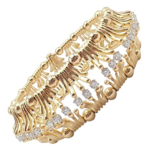 Tiffany & Co Jean Schlumberger 18k Yellow Gold Platinum Diamond Hands Bracelet - $65,000.00