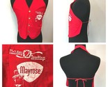 Vintage Mayrose Meat Man Red Butcher Christmas Holiday Vest Apron Unifor... - $34.95