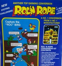 Roc&#39;n Rope Arcade Flyer Retro Vintage 1983 Retro Promo Video Art 8.5&quot; x 11&quot; - $36.45