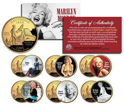 Marilyn Monroe Movies Colorized California Quarters 6-Coin Complete Set Licensed - £14.95 GBP