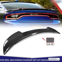 FOR 2011-2023 DODGE CHARGER CARBON FIBER LOOK REAR TRUNK DUCKBILL SPOILE... - £57.93 GBP