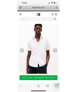 Tommy Hilfiger Men&#39;s Regular Fit White Short Sleeve Button Up Shirt - $40.20 CAD