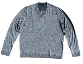Ted Baker London Size 6 Men’s XXL Gray Wool Cashmere Silk Blend V Neck Sweater - £31.15 GBP