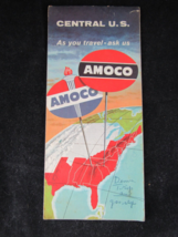 1959 Central US Road Map AMOCO OIL Service Station GAS rare! - £8.73 GBP