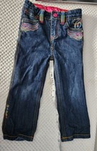 COOGI Girls Kids jeans Size 3T Embroidered Pockets Metal Snap Logo Nice Colorful - £11.75 GBP