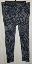 New Womens Sonoma Gray W/ Black Floral Print Knit Pull On Legging Size L - £19.77 GBP