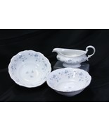 Johann Haviland Blue Garland 2 Round Serving Bowls + Gravy Boat Bavaria ... - $35.27